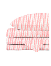 Juego de Sábanas para Mini Colecho (50x90) - Chevron Rosa