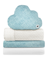 Juego de Blancos para Colecho / Corral (74x110) - 4 piezas - Percal Azul Mar