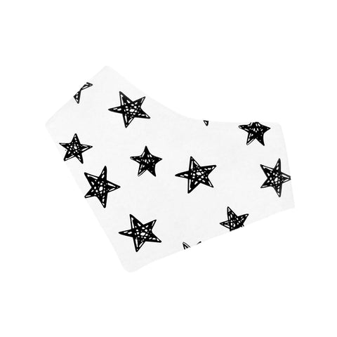 Baberos Bandana - Set de 3 Piezas Unisex (Estrellas Azules + Ojitos + Estrellas Negras)