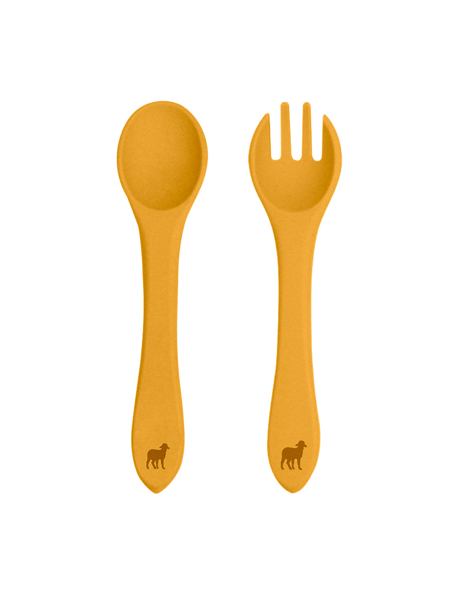 Set de Tenedor y cuchara de silicon para Bebé Mango – Nap