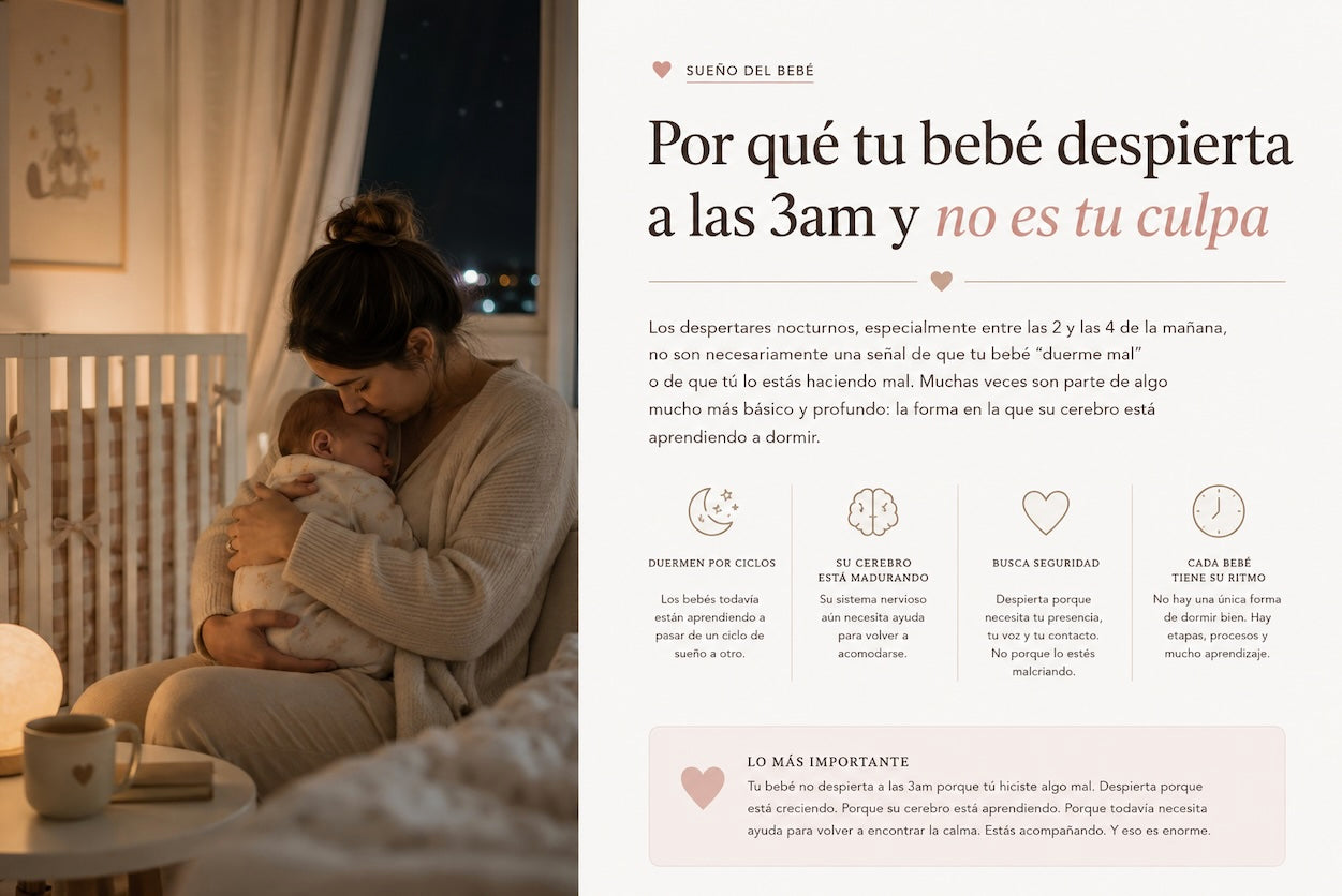 Por qué tu bebé despierta a las 3am y no es tu culpa