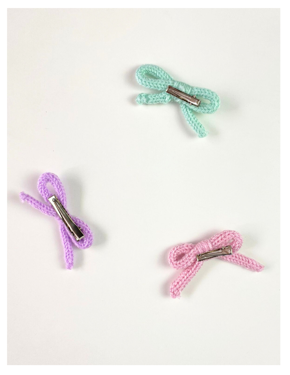 Set de Moños Crochet - Pastel