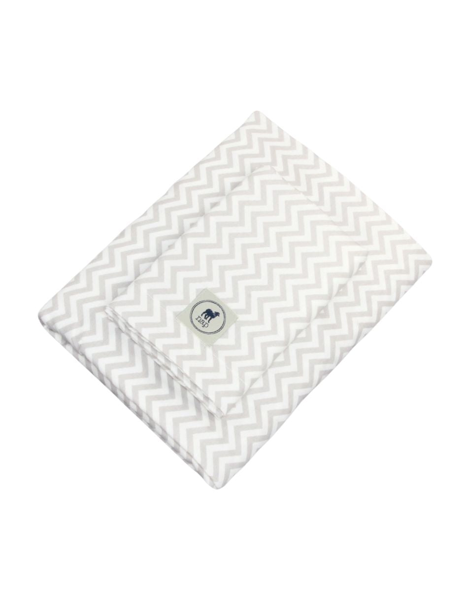 Juego de Sábanas de 3 piezas para Cama Cuna Chevron Gris