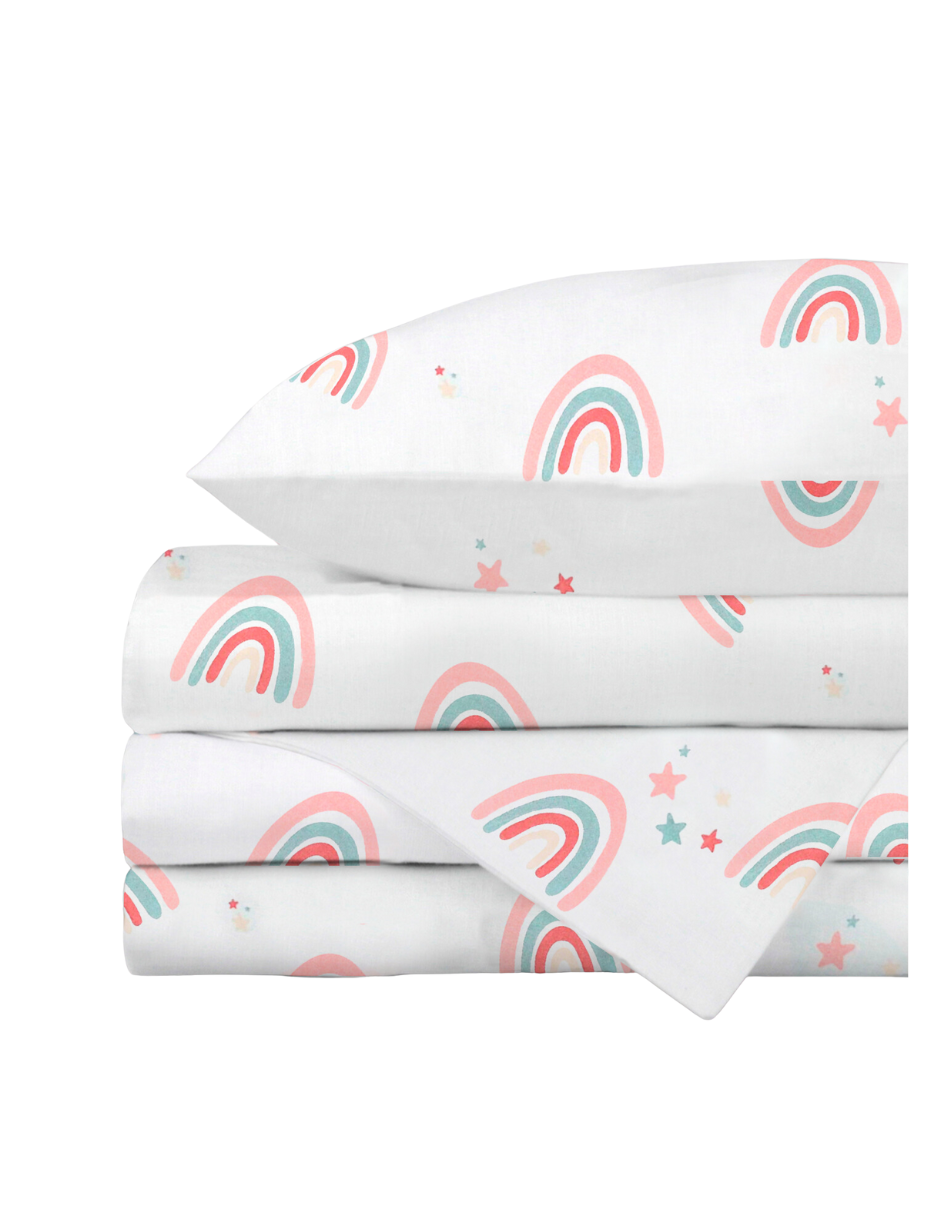 Juego de Sábanas de 3 Piezas para Colecho/Corral (74x110) - Arcoiris Love
