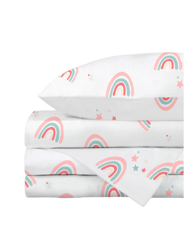 Juego de Sábanas de 3 Piezas para Colecho/Corral (74x110) - Arcoiris Love