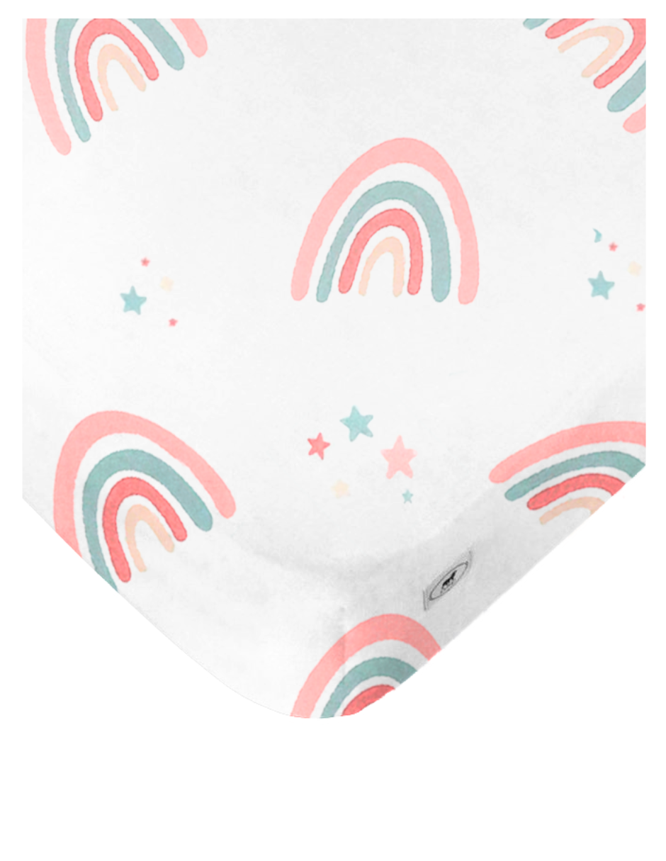 Juego de Sábanas de 3 Piezas para Colecho/Corral (74x110) - Arcoiris Love