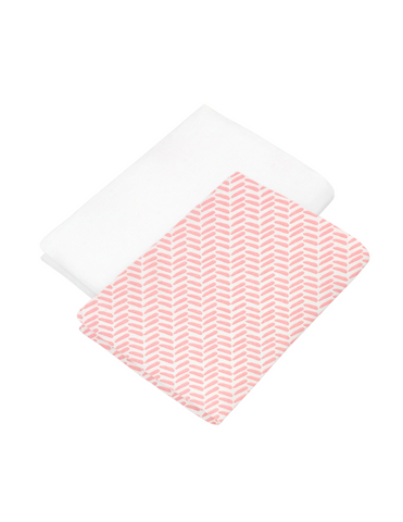 Set de 2 Sábanas de Cajón para Colecho/Corral (74x110) - Chevron Rosa