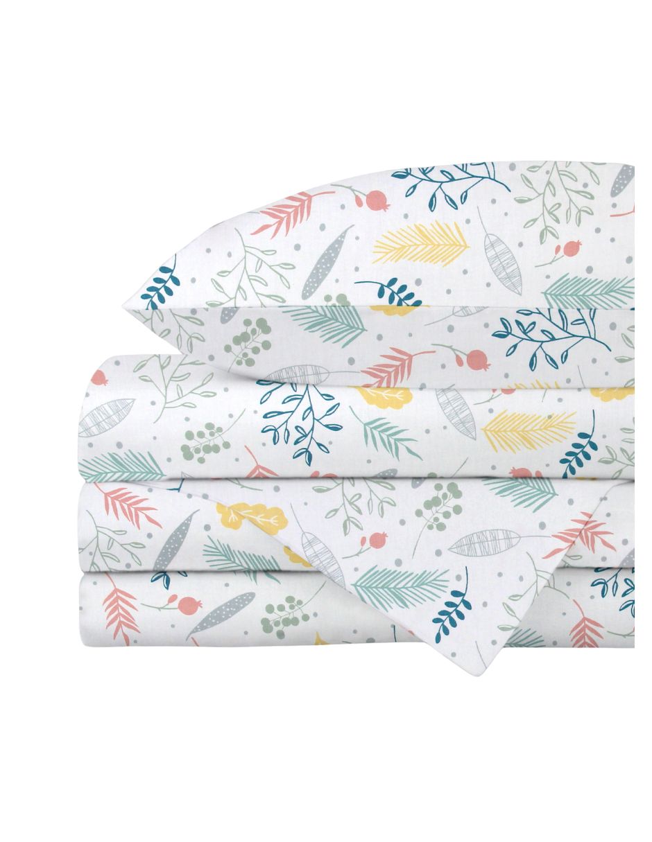 Juego de Sábanas para Cama Cuna - Flores - 3 piezas - 100% Algodón