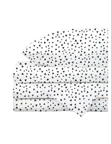 Juego de Sábanas para Cama Cuna - Triangulitos Negros - 3 piezas