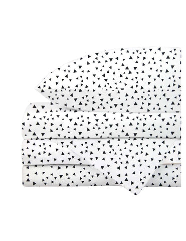 Juego de Sábanas para Cuna - Triangulitos Negros - 3 piezas - 100% Algodón