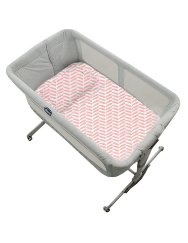 Juego de Sábanas para Mini Colecho (50x90) - Chevron Rosa