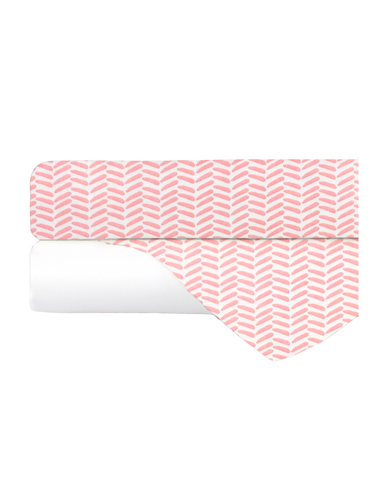 Set de 2 Sábanas de Cajón para Colecho/Corral (74x110) - Chevron Rosa