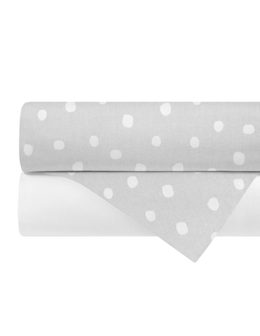 Set de 2 Sábanas de Cajón para Cama Cuna Lunares - 100% Algodón