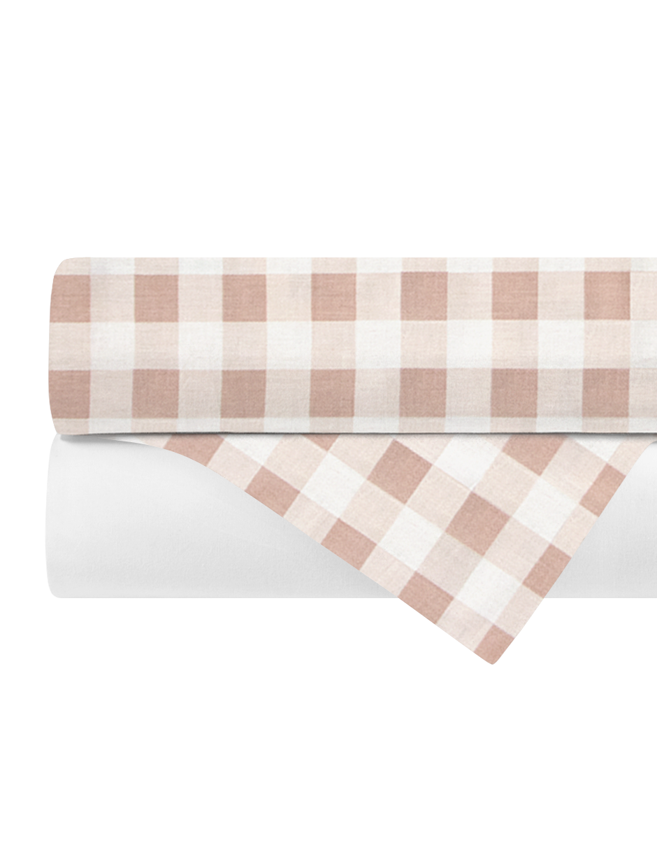 Set de 2 Sábanas de Cajón para Cama Cuna - Gingham