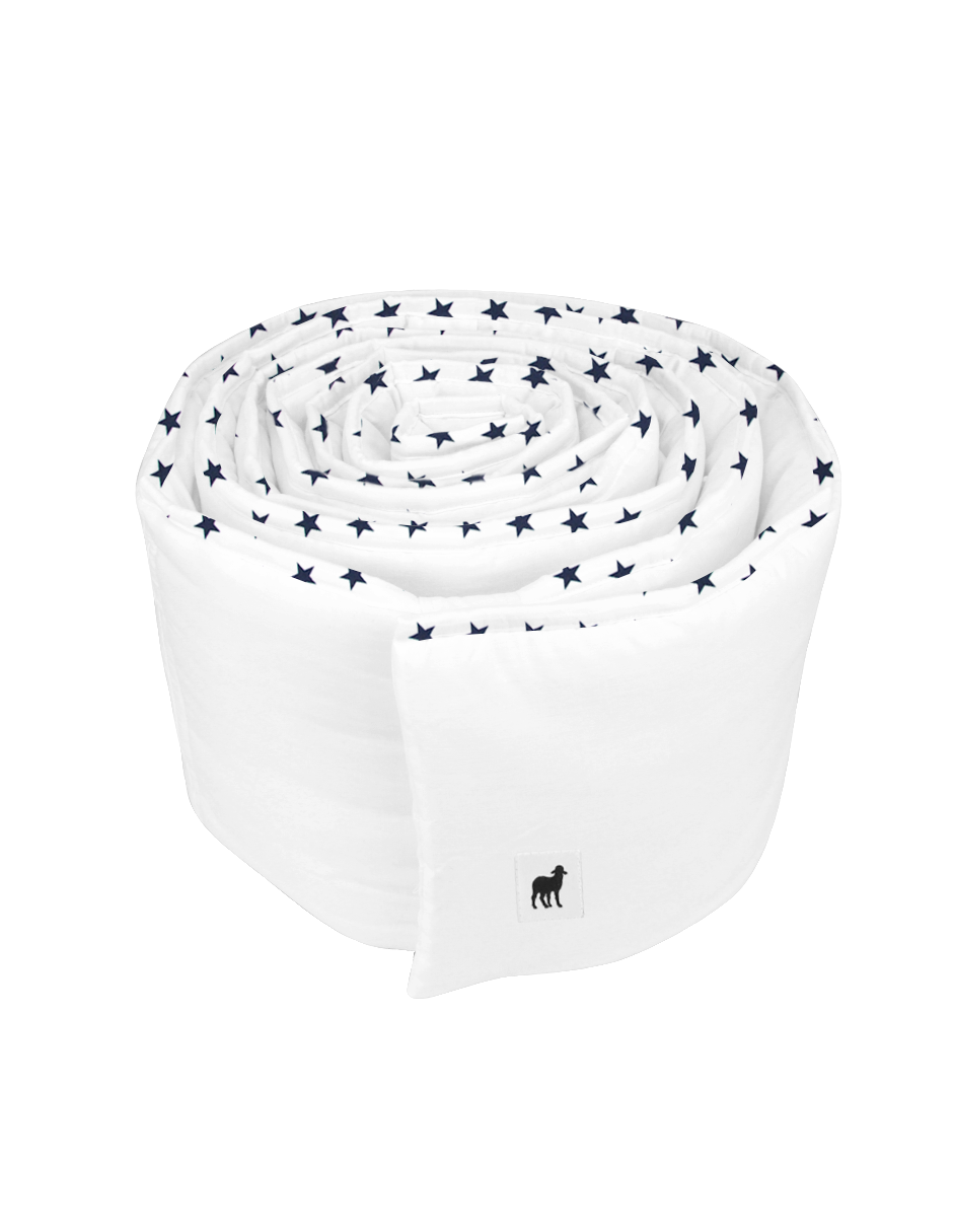 Protector para Cuna Blanco con Detalle Marino
