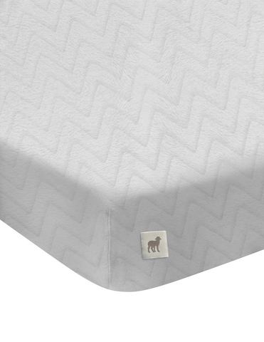 Sábana de cajón para Colecho/Corral (74x110) - Súper Suave - Zig Zag Gris Claro