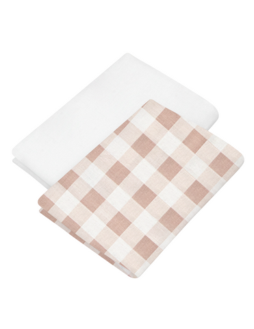 Set de 2 Sábanas de Cajón para Cama Cuna - Gingham