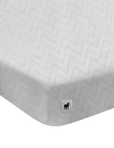 Sábana de cajón para Colecho/Corral (74x110) - Súper Suave - Zig Zag Gris Claro