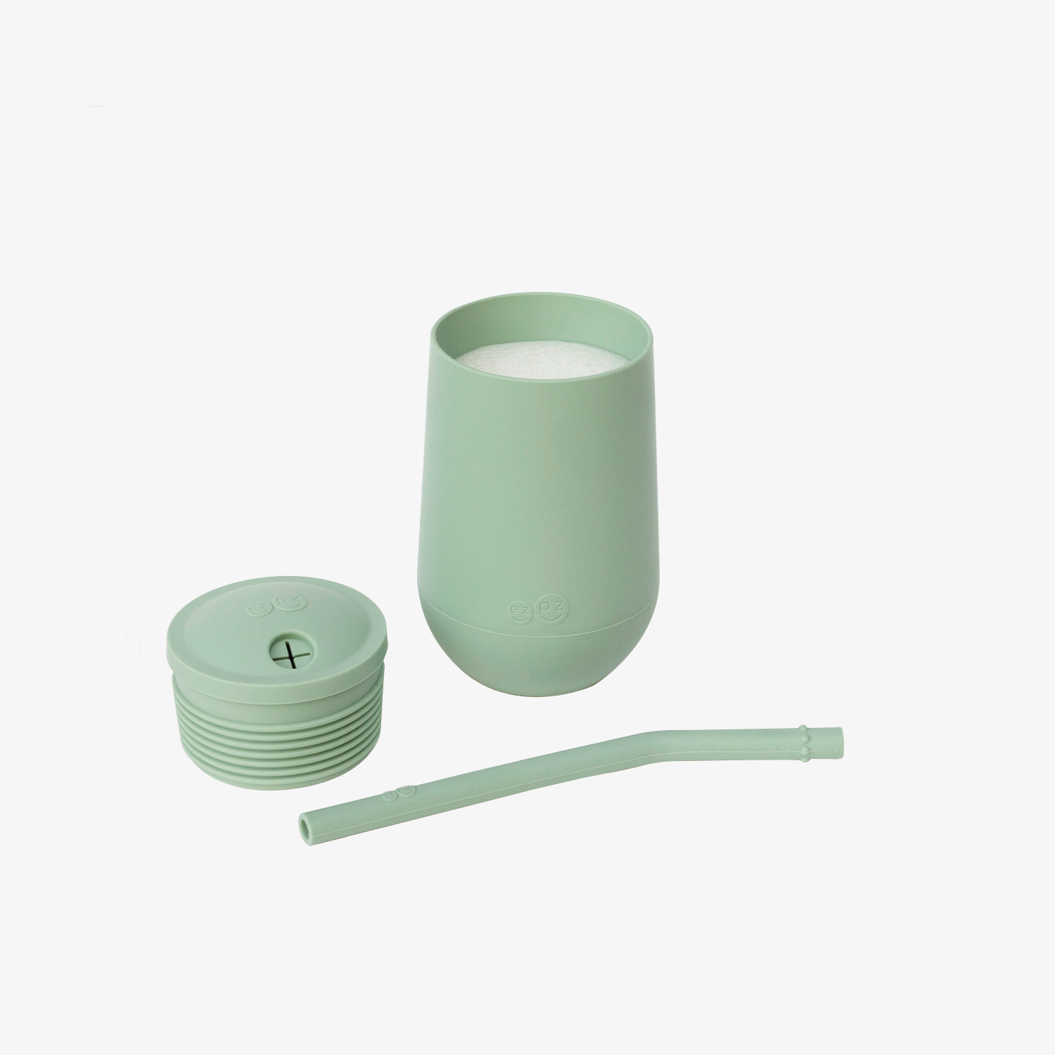 EZPZ Vaso con Popote Happy Verde Nórdico