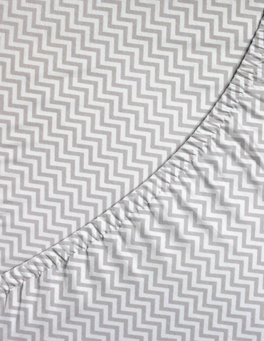 Sábana de Cajón para Colecho/Corral (74x110) - Chevron Gris