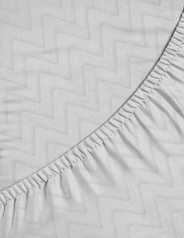 Sábana de cajón para Colecho/Corral (74x110) - Súper Suave - Zig Zag Gris Claro