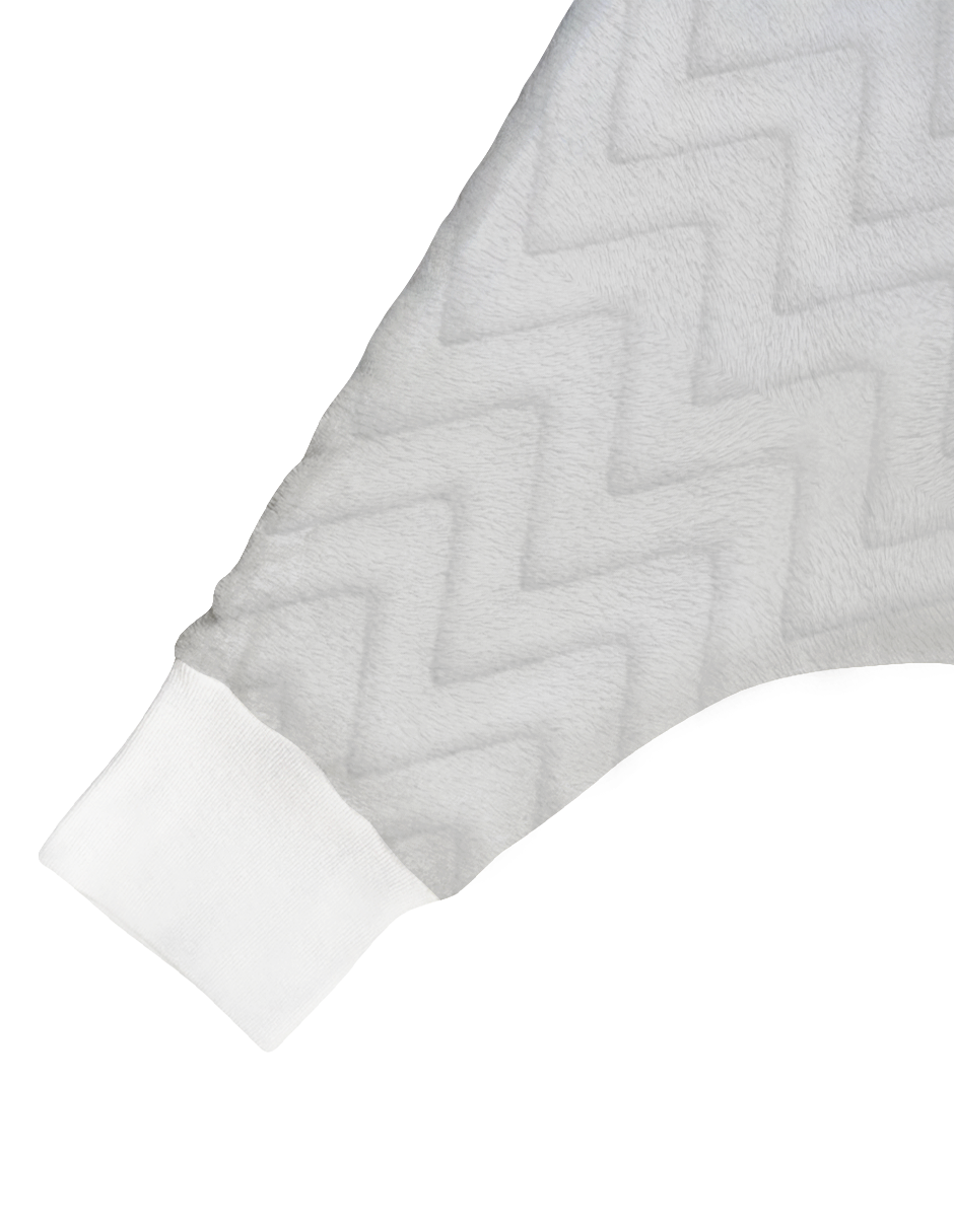 Saco de Dormir para Bebé con Abertura para Pies - Afelpado - Zig Zag Gris Perla