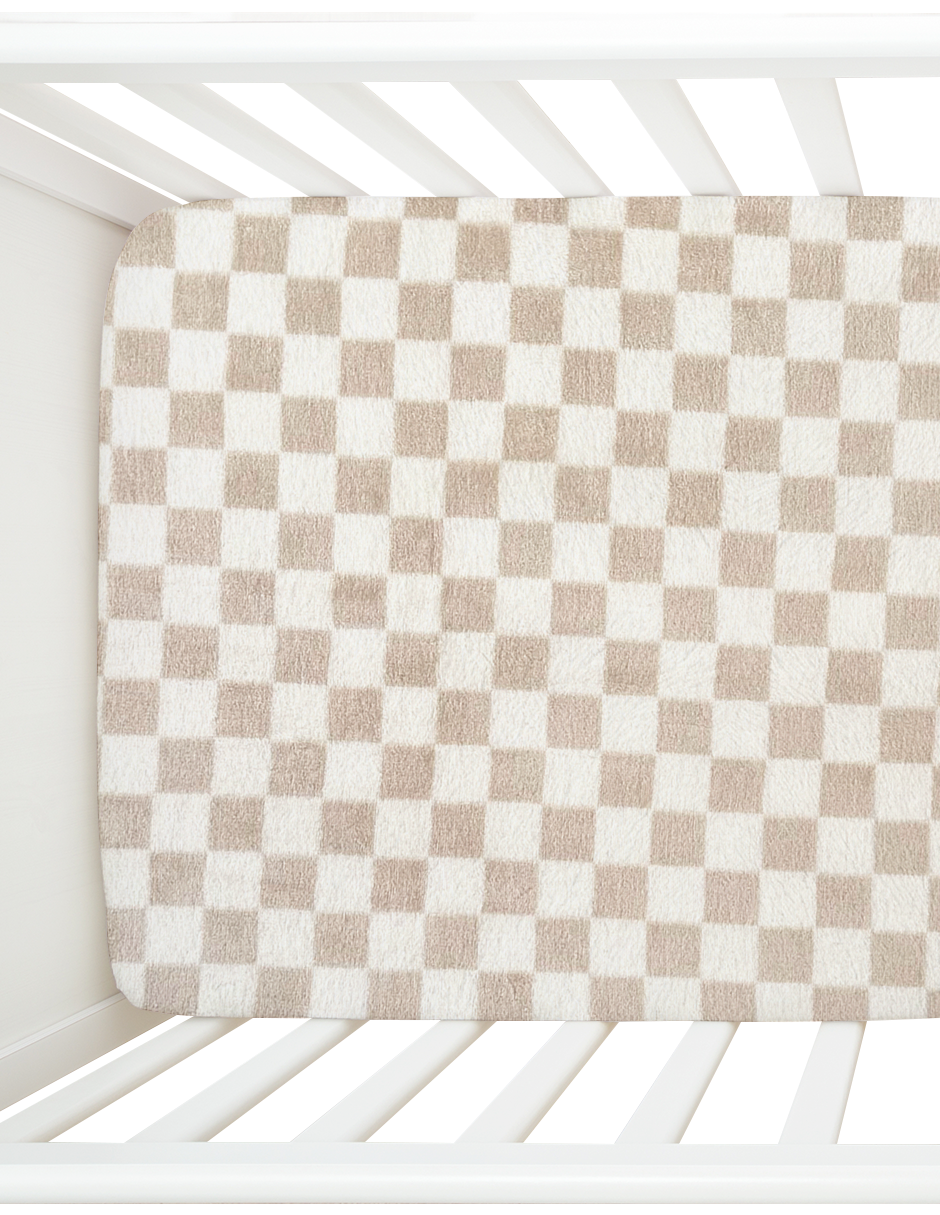 Sábana de Cajón para Cama Cuna Súper Suave - Cuadritos