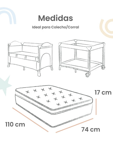Sábana de Cajón para Colecho/Corral (74x110) - Manchitas