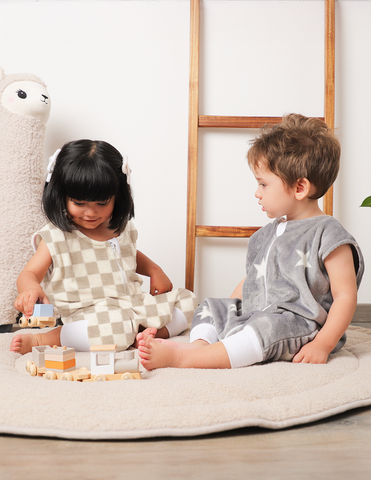 Saquito para Dormir para bebés con abertura para pies - Cuadritos