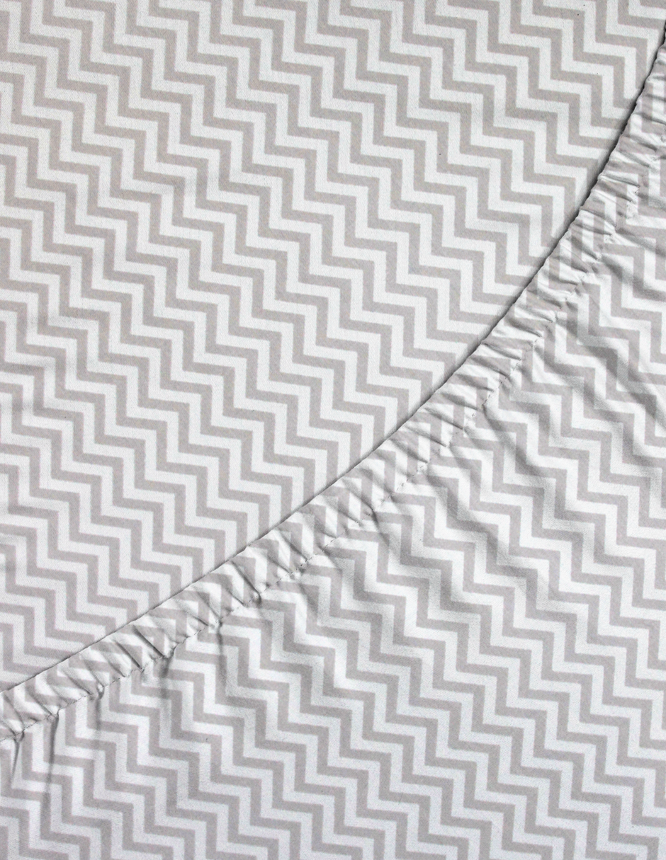 Juego de Sábanas de 3 Piezas para Colecho/Corral (74x110) - Chevron Gris