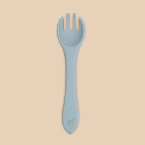 Tenedor de Silicón para Bebé - Azul