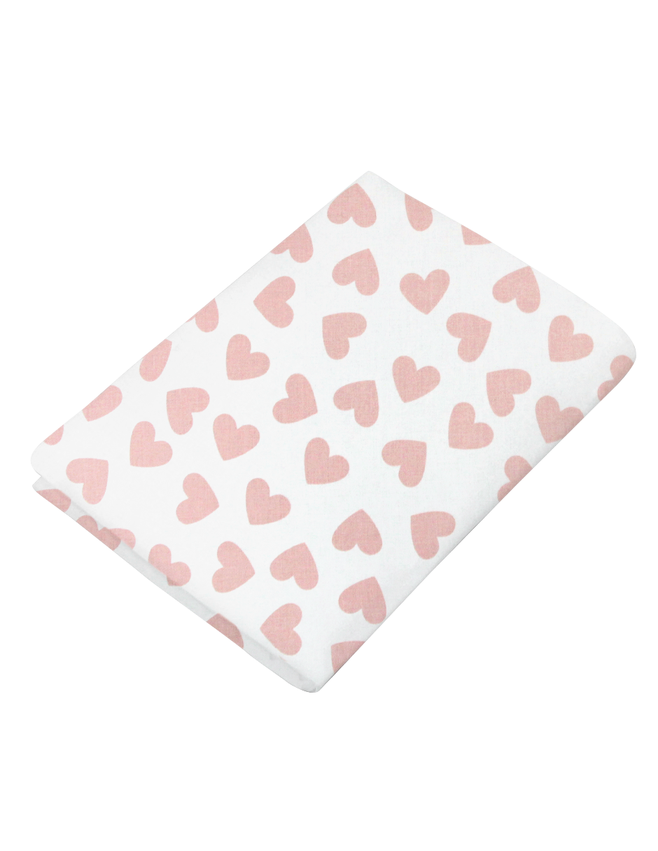 Juego para Cuna - con sábanas 100% Algodón - Corazoncitos