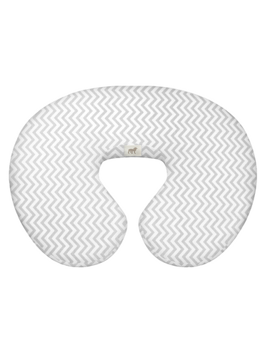 Cojín de Lactancia Chevron Gris / Blanco
