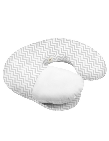 Cojín de Lactancia Chevron Gris / Blanco
