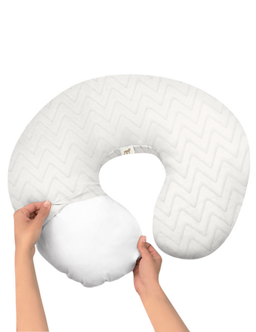 Cojín de Lactancia - Súper Suave - Zig Zag Blanco