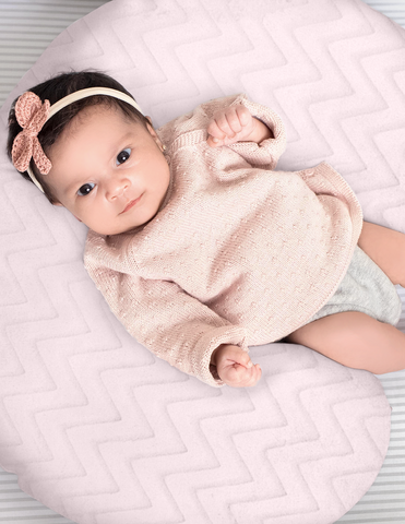 Cojín de Lactancia - Súper Suave - Zig Zag Rosa