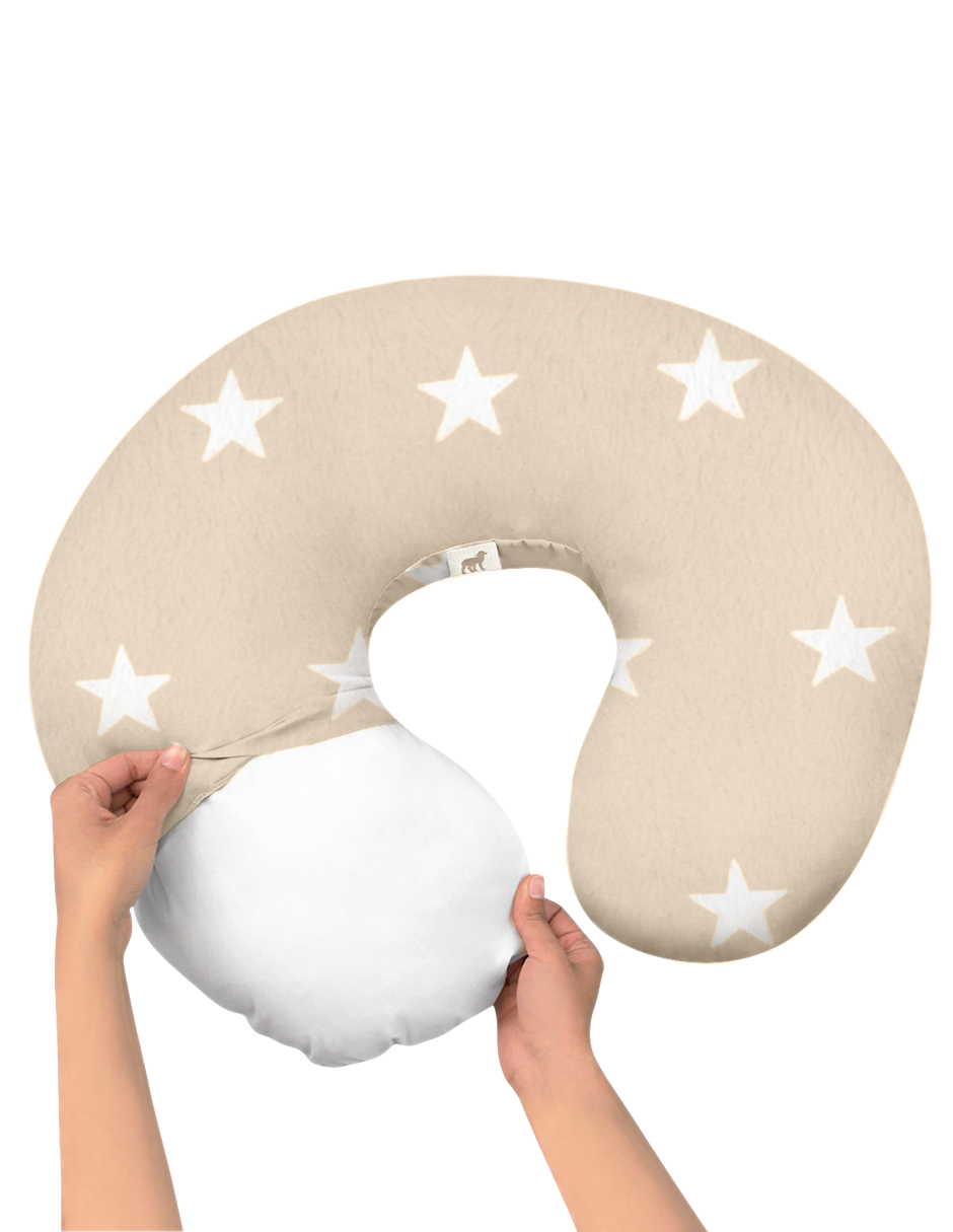 Funda para Cojín de Lactancia - Súper Suave - Estrellas Beige