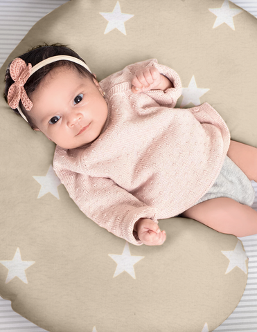 Funda para Cojín de Lactancia - Súper Suave - Estrellas Beige