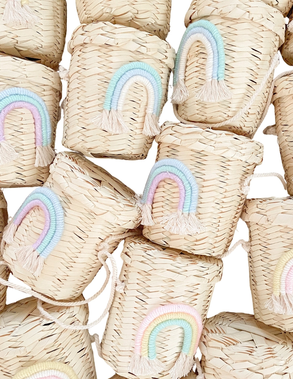 Recuerdos para Cumpleaños - Set de 5 Canastas - Arcoiris