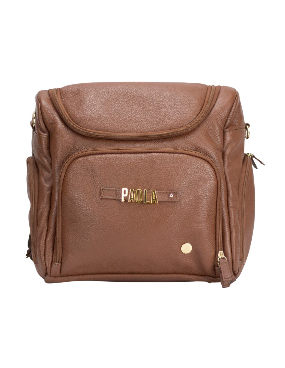 Pañalera Backpack Letters -  Cognac