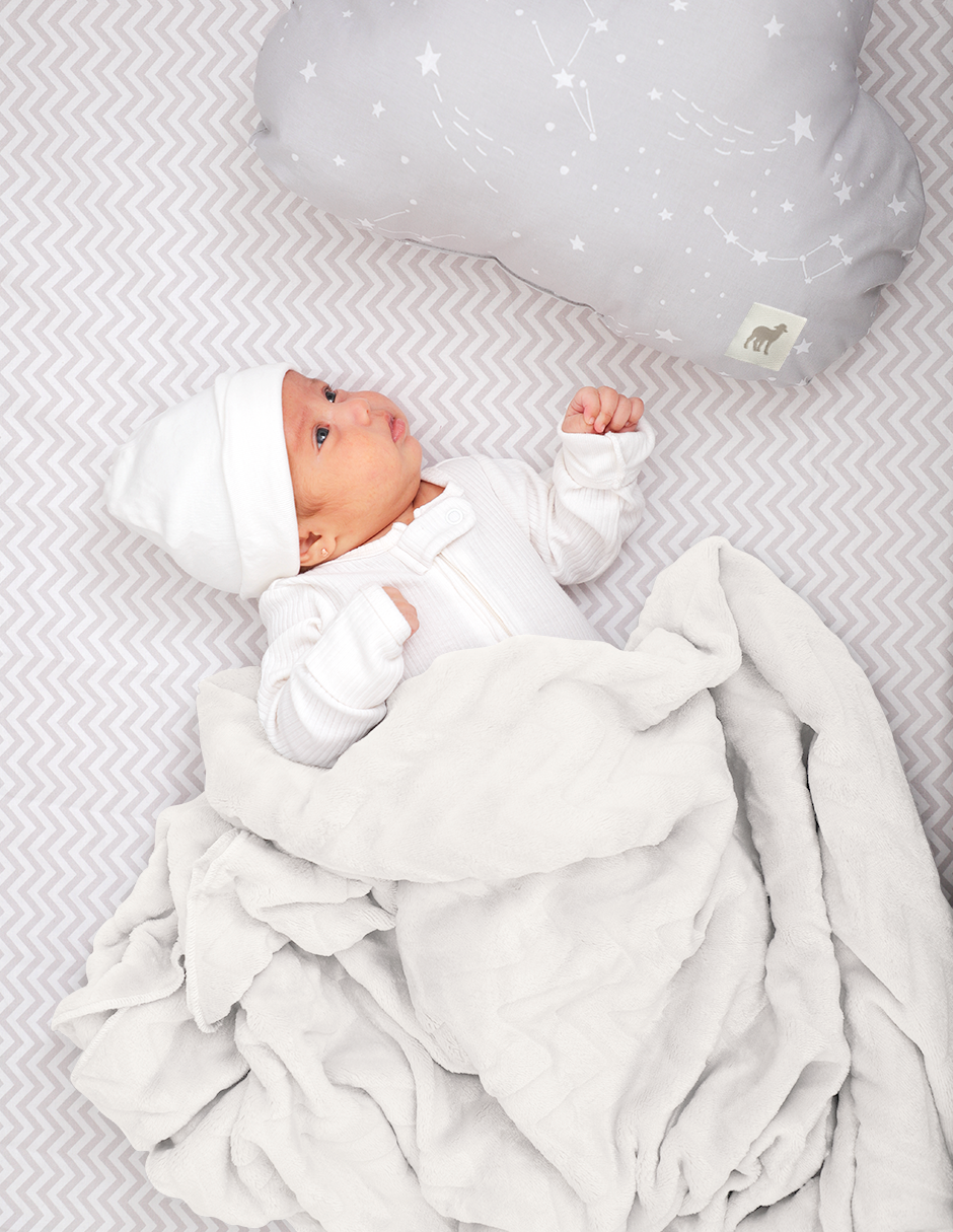 Cobija para Cuna Súper Suave - Zig Zag Blanco