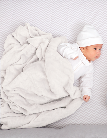 Cobija para Cuna Súper Suave - Zig Zag Blanco