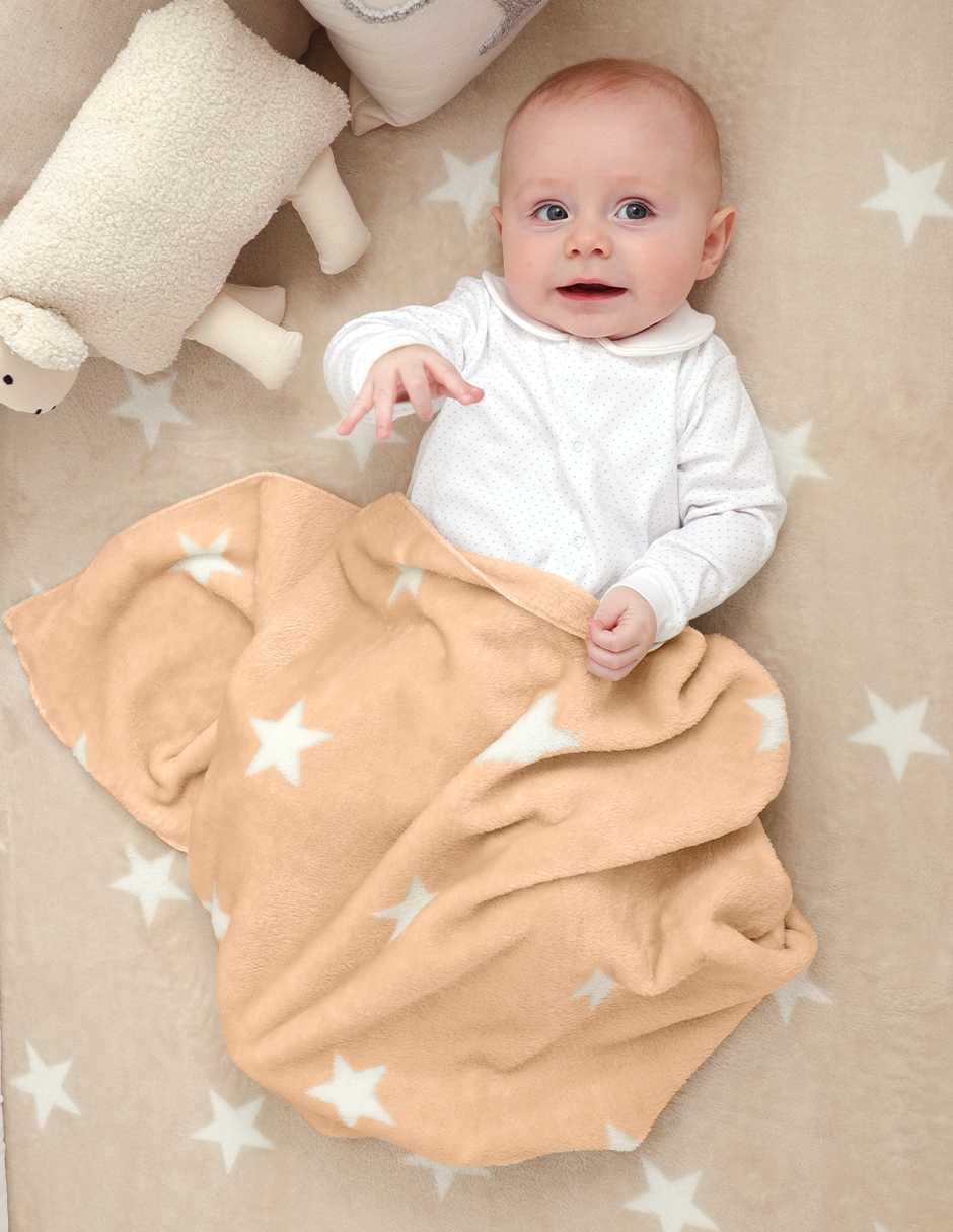 Frazada para Bebé Súper Suave - Estrellas Peach