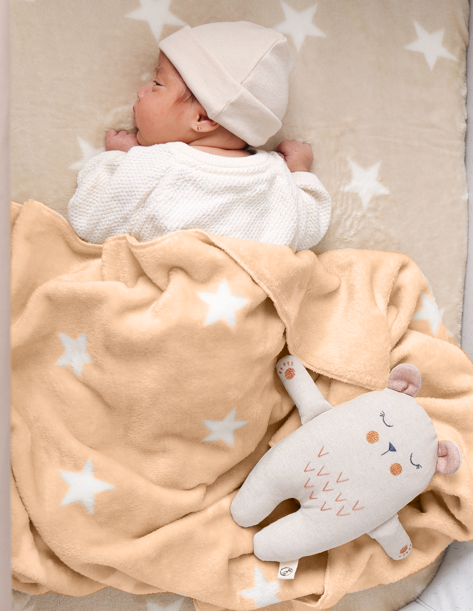 Frazada para Bebé Súper Suave - Estrellas Peach
