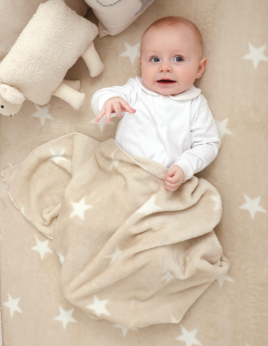 Frazada para Bebé Súper Suave - Estrellas Beige