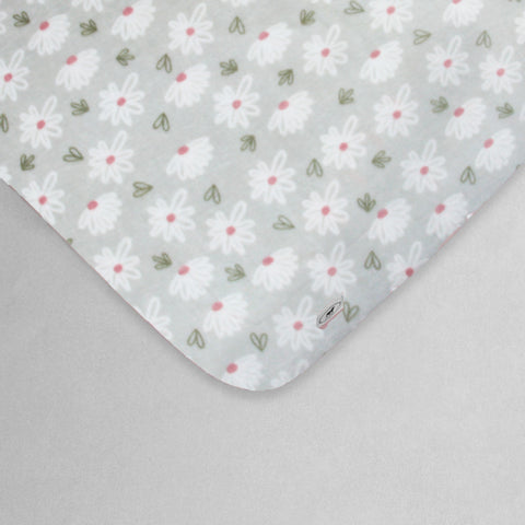 Sábana Calientita de Cajón para Cama Cuna Súper Suave - Florecitas