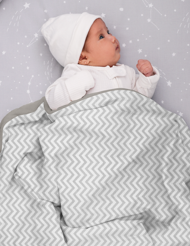 Cobijita para Bebé Chevron Gris / Blanco