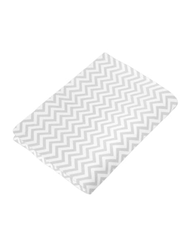 Sábana de Cajón para Colecho / Moisés - Chevron Gris / Blanco