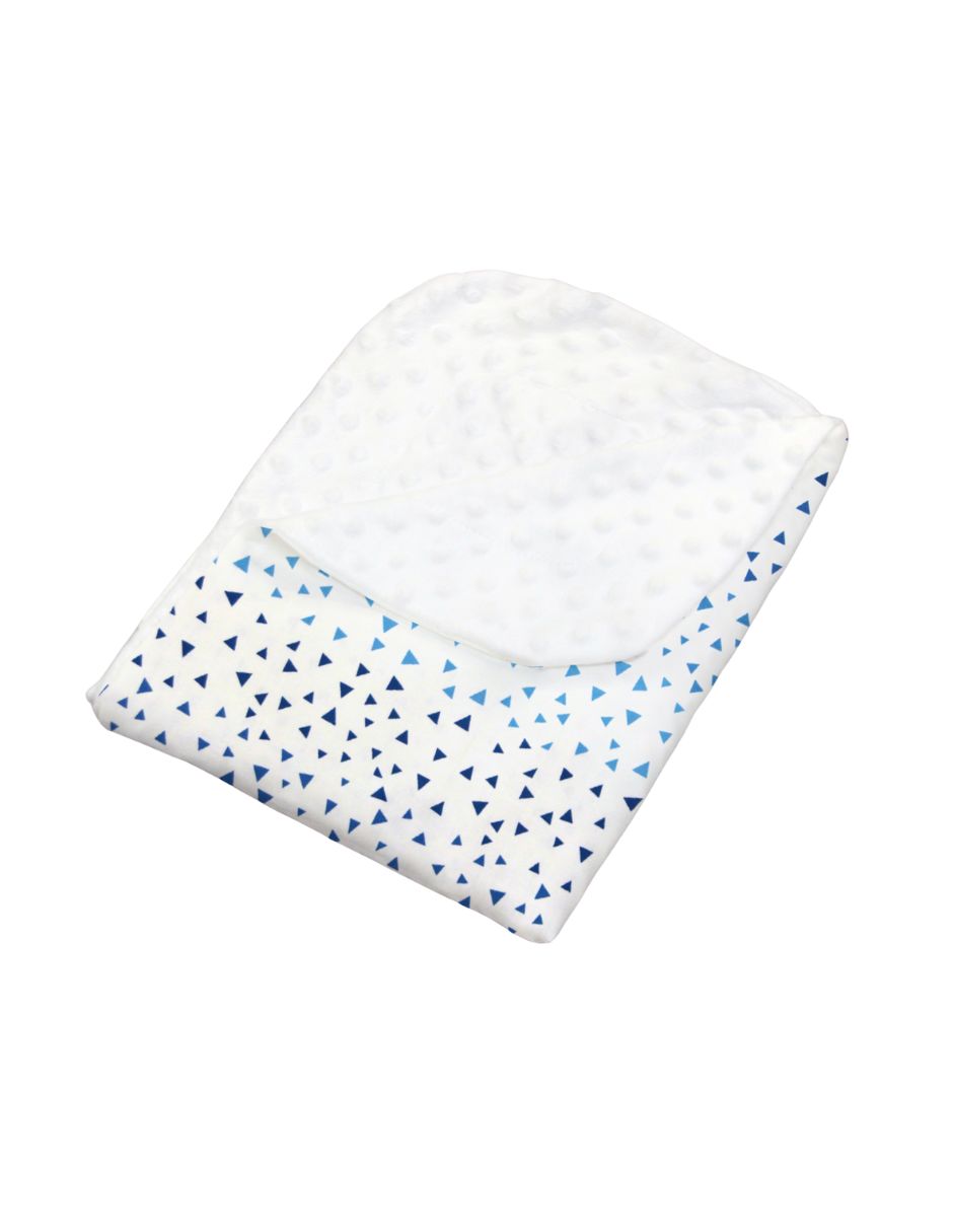 Cobija para Cama Cuna Triangulitos Azules