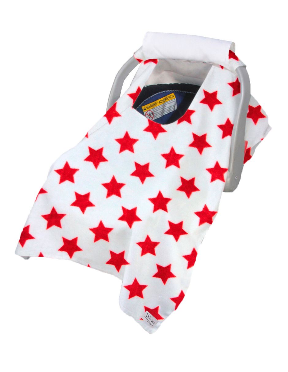 Cubre Portabebé  Súper Suave - Estrellas Rojo